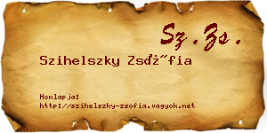 Szihelszky Zsófia névjegykártya