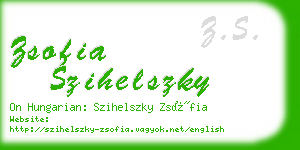 zsofia szihelszky business card